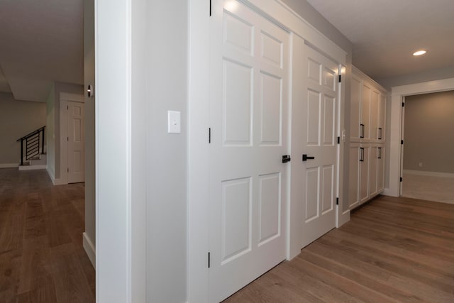 hall featuring hardwood / wood-style floors