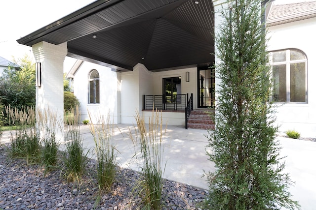 exterior space with covered porch