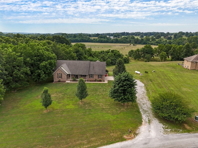 bird's eye view with a rural view