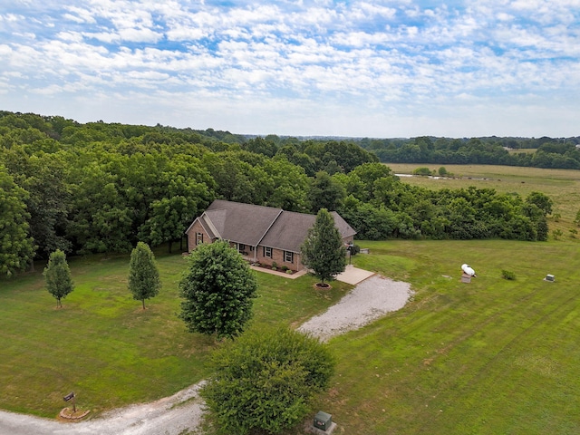 aerial view with a rural view