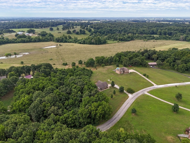 drone / aerial view featuring a rural view