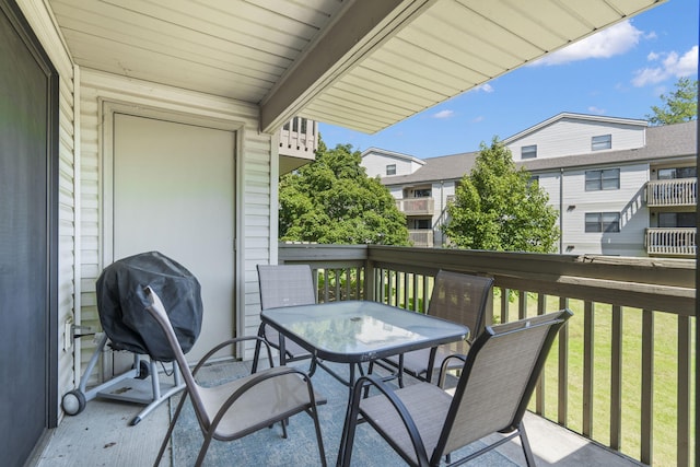 balcony featuring area for grilling