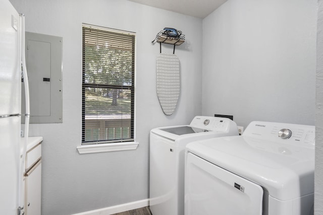 123 Bunker Ridge Dr Unit 7, Branson, MO 65616 - laundry area with electric panel, washer and clothes dryer, and laundry area