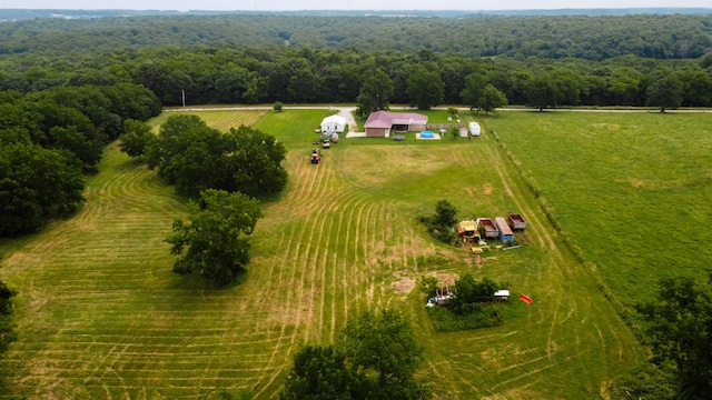 drone / aerial view with a rural view