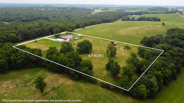 aerial view with a rural view