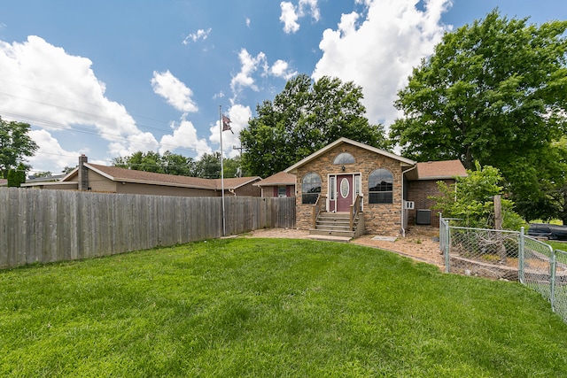 exterior space featuring a front lawn