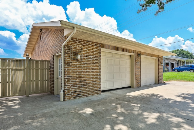 view of garage