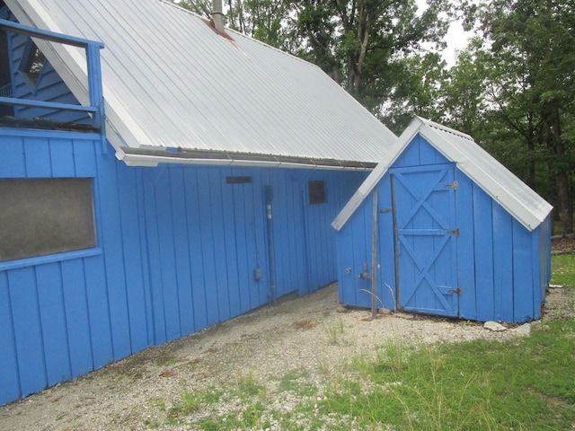 view of shed