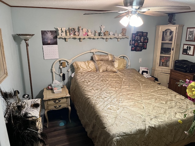 bedroom featuring ceiling fan and wood finished floors