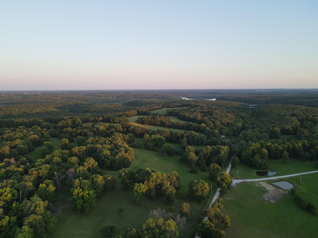 view of aerial view at dusk