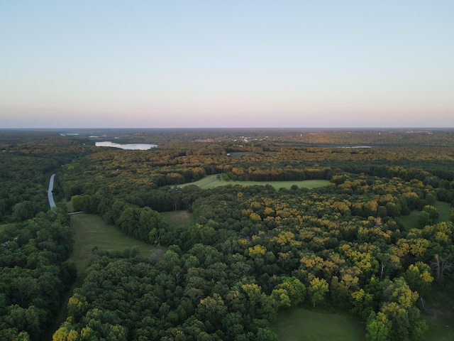 view of aerial view at dusk