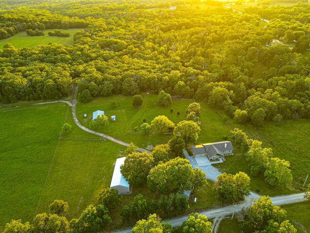 aerial view with a rural view