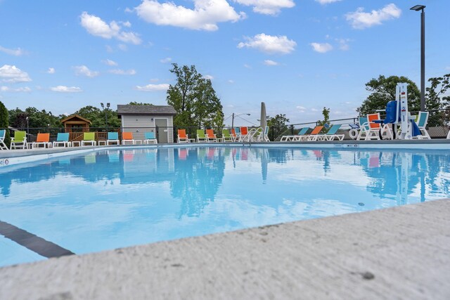 community pool with fence