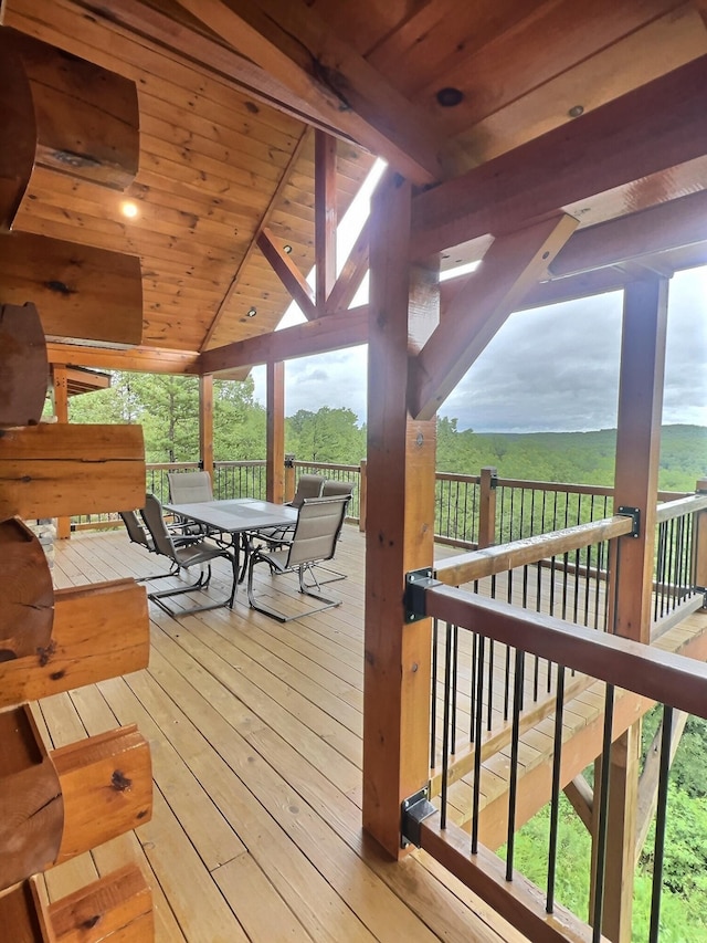 deck with a rural view