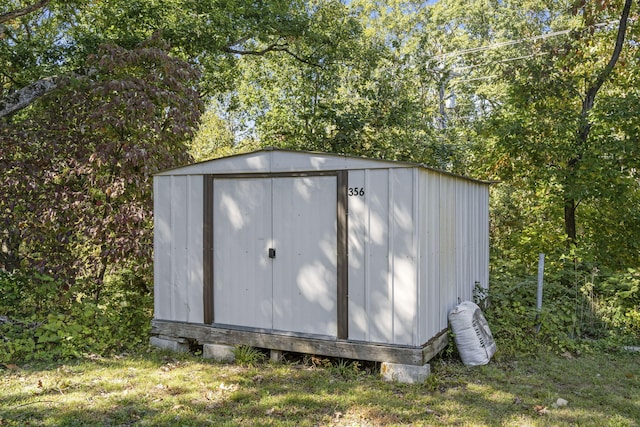 view of shed