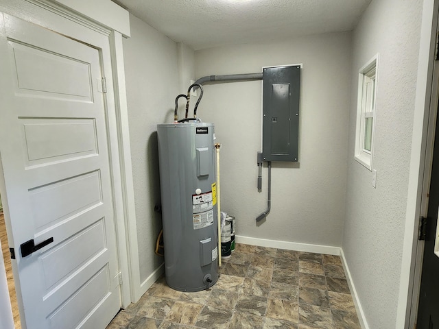 utilities with water heater and electric panel