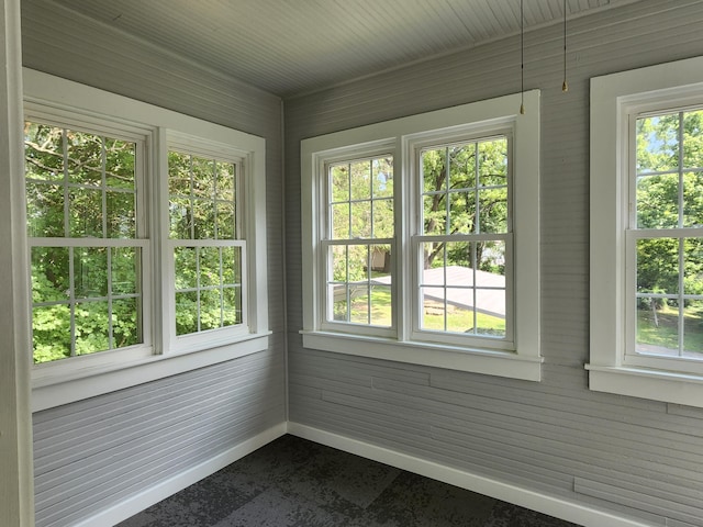 view of unfurnished sunroom