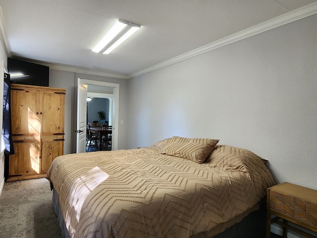 bedroom featuring ornamental molding