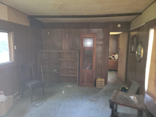 miscellaneous room with wooden walls