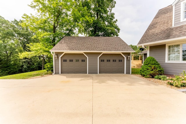 view of garage