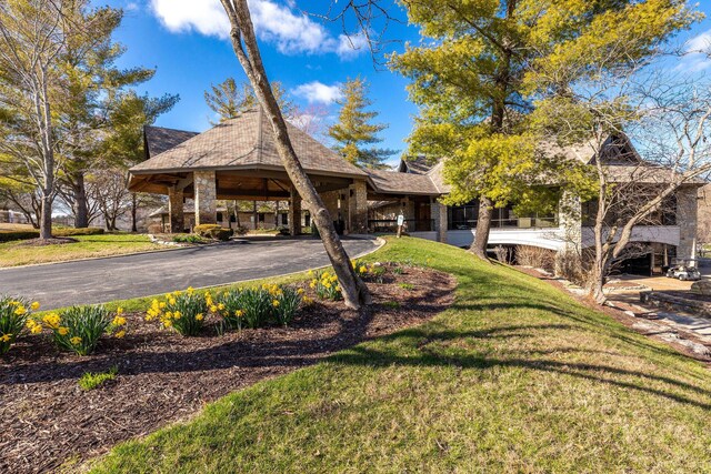 411 Silverwood Cir, Branson West, MO 65737 - view of front of home with a gazebo and a front yard