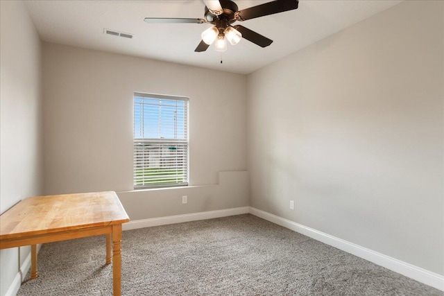 1641 N Pinnacle Ave, Nixa, MO 65714 - carpeted spare room with baseboards, visible vents, and ceiling fan