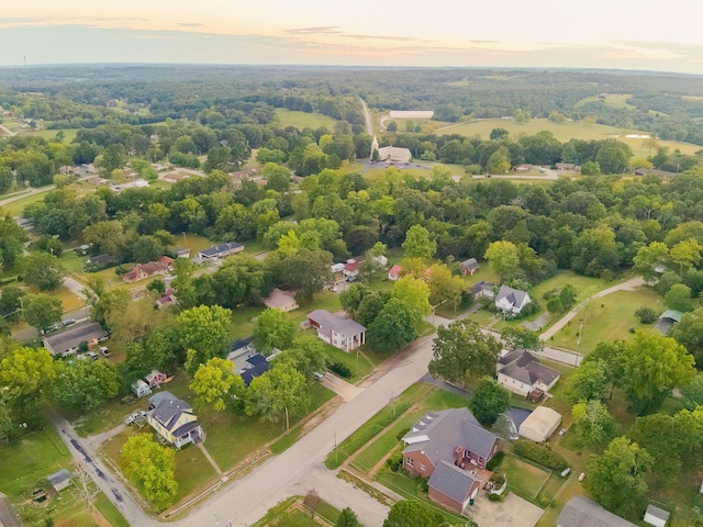 view of aerial view at dusk