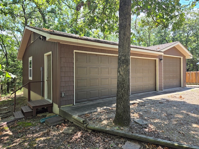 view of garage