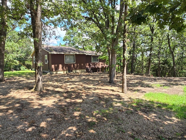 view of yard with a deck