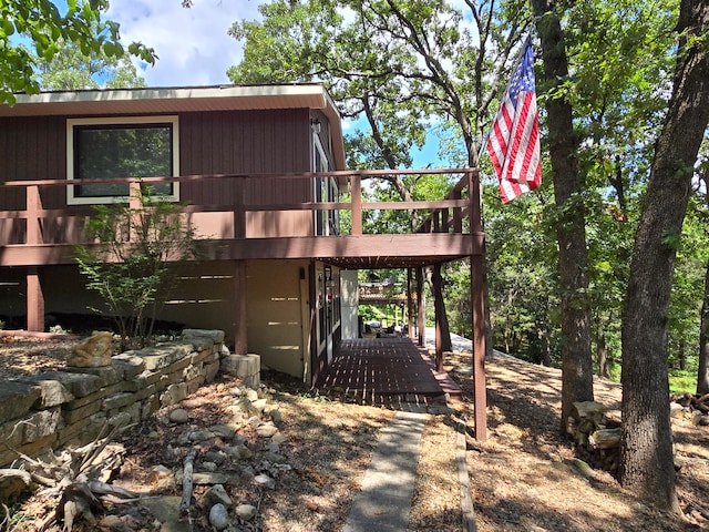 exterior space featuring a deck