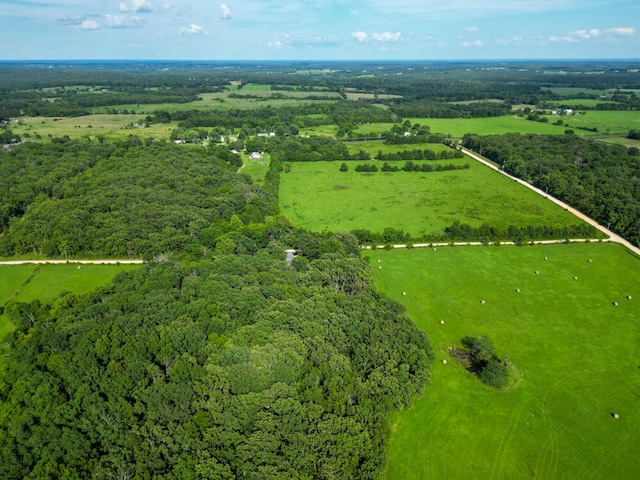 birds eye view of property featuring a rural view