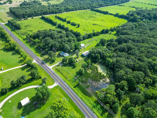 drone / aerial view with a rural view