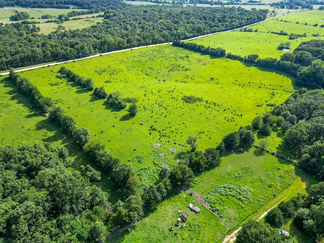 drone / aerial view with a rural view