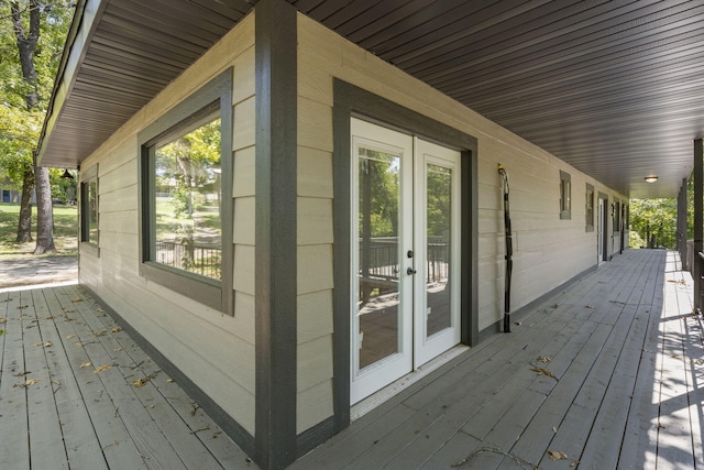 deck with french doors