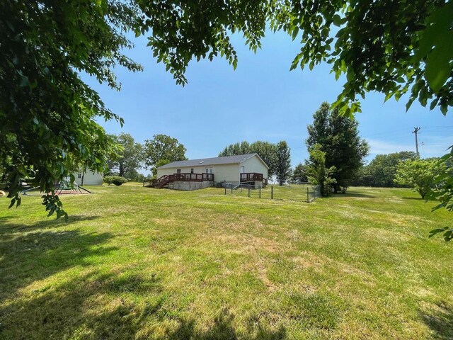 view of yard with fence