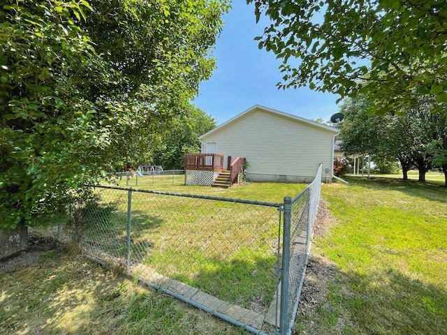 view of yard featuring a deck