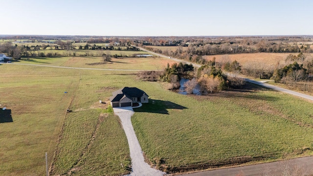 bird's eye view with a rural view