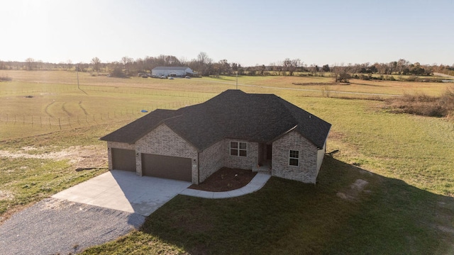 bird's eye view with a rural view