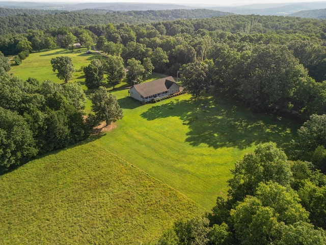 birds eye view of property featuring a rural view