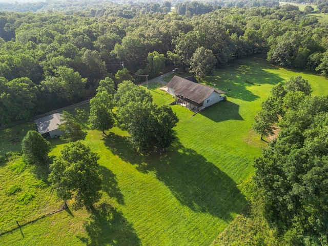 bird's eye view with a rural view