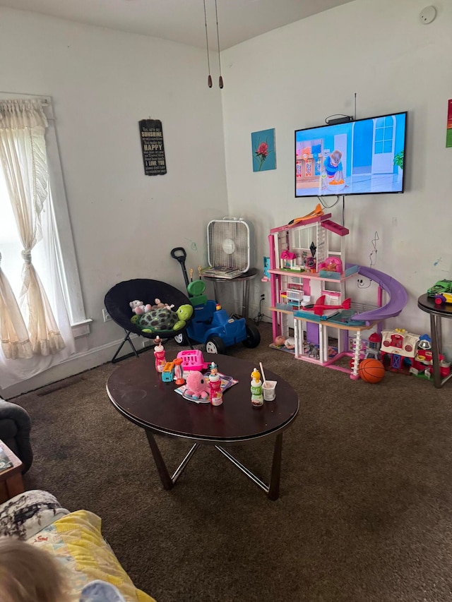 game room featuring carpet flooring