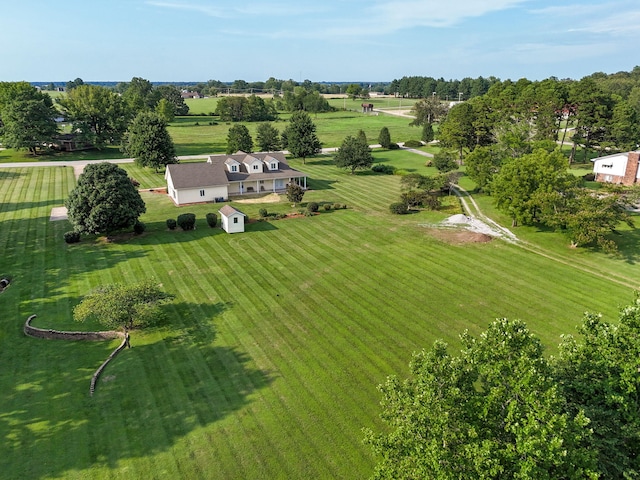 aerial view featuring a rural view