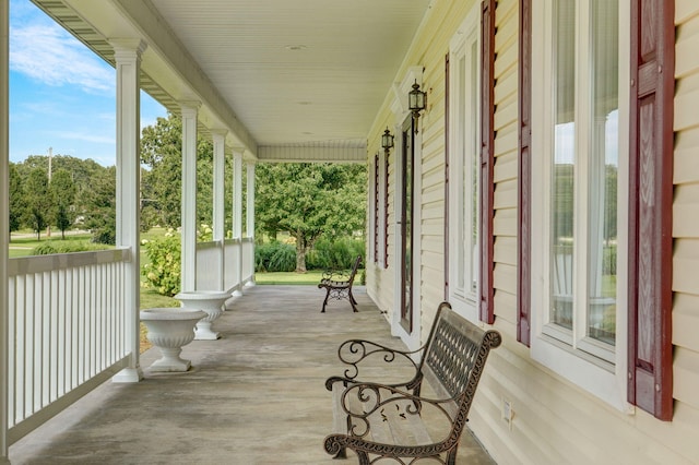 exterior space with covered porch