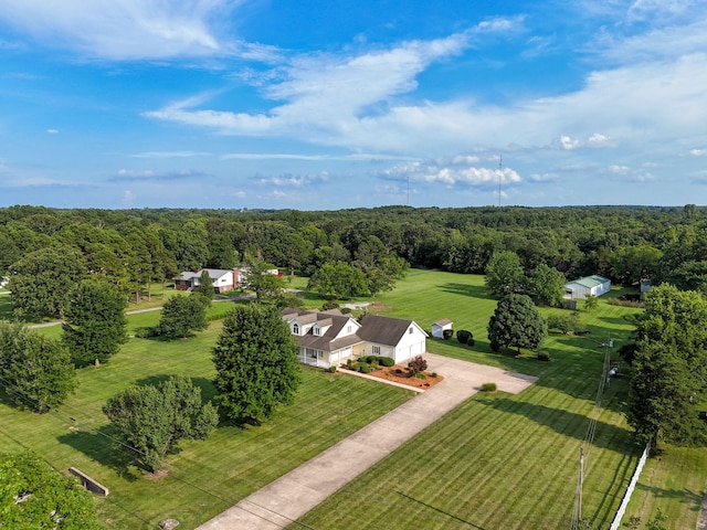 aerial view featuring a rural view