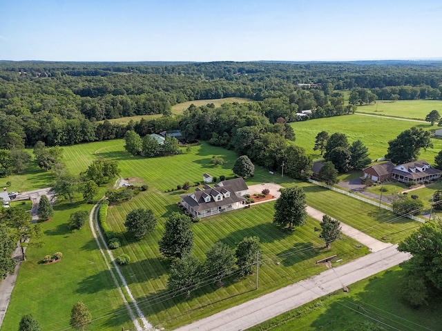 drone / aerial view with a rural view