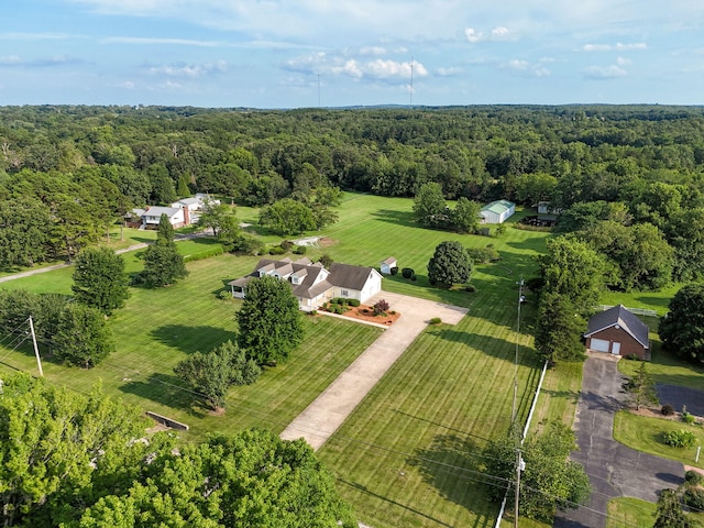 aerial view featuring a rural view