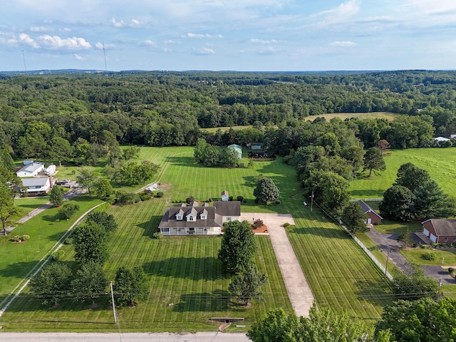 bird's eye view featuring a rural view