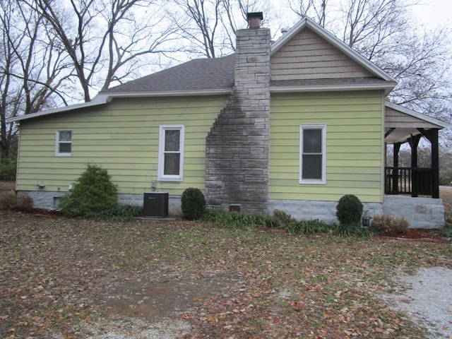 view of property exterior featuring central air condition unit