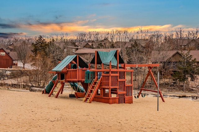 view of playground at dusk