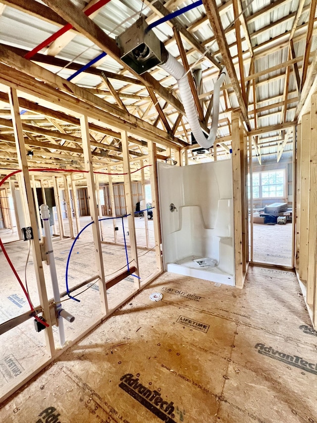 misc room featuring vaulted ceiling